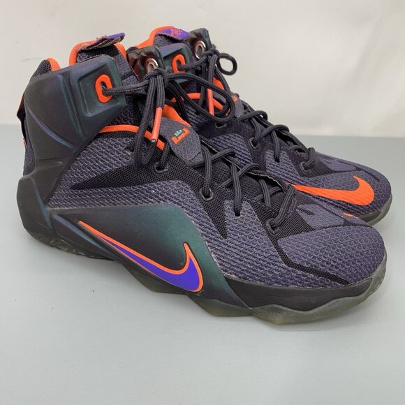 Nike Lebron 12 Instinct GS Sneakers Shoes Mid Athletic Basketball Purple Kids 6Y